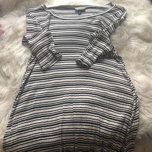 A black and white strip dress.